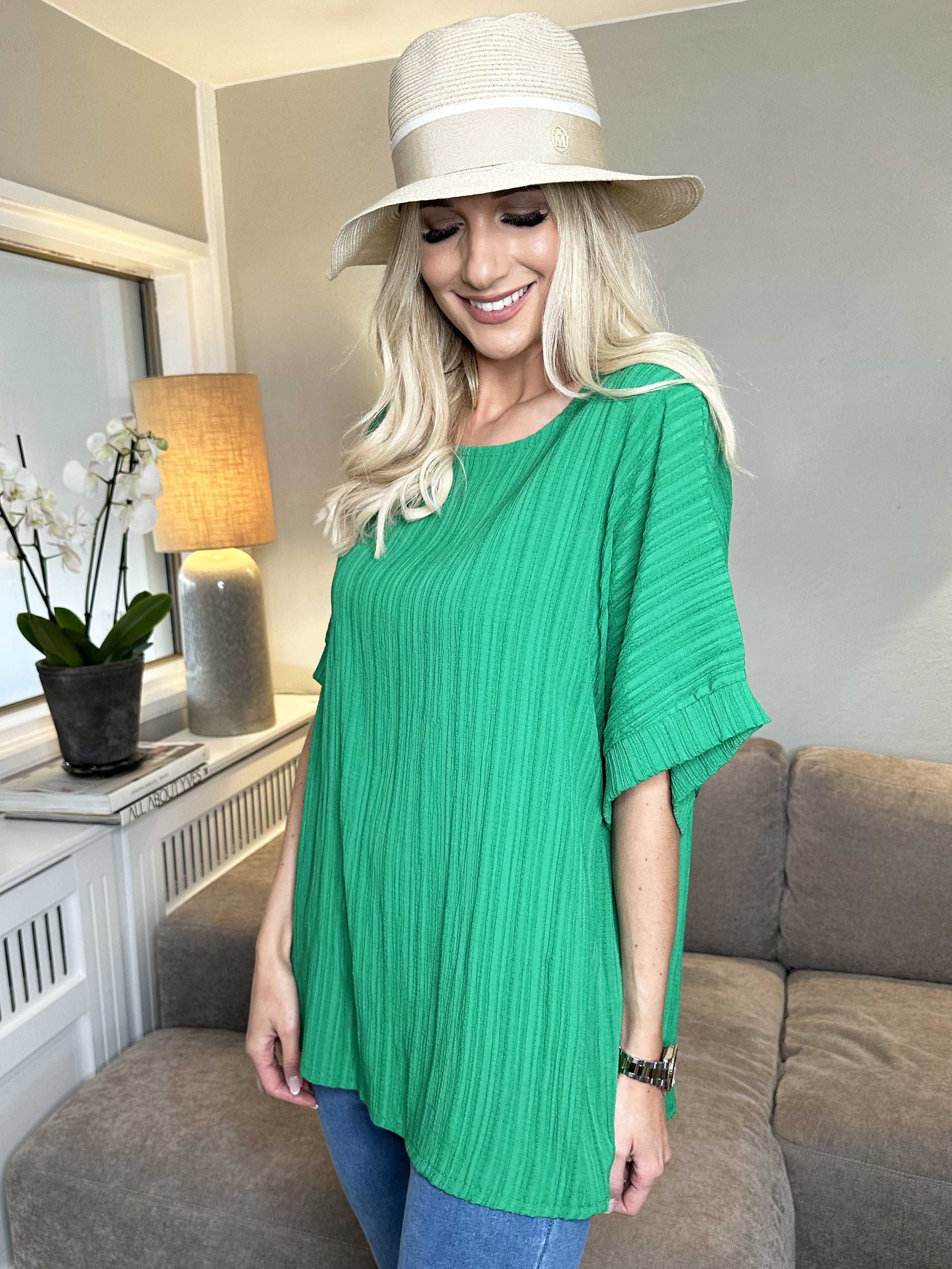 Cindy - Enfärgad blus i crepe-look